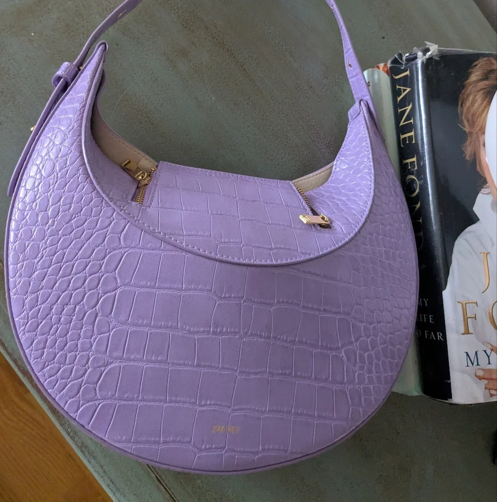 JW Pei Lavender Croc-Embossed Shoulder Bag - Picture 2 of 15